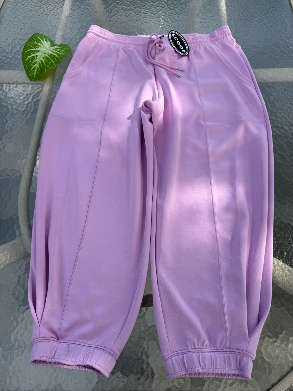 🩷Scoop NWT Lavender Scuba Balloon Jogger Pants XL 16-18